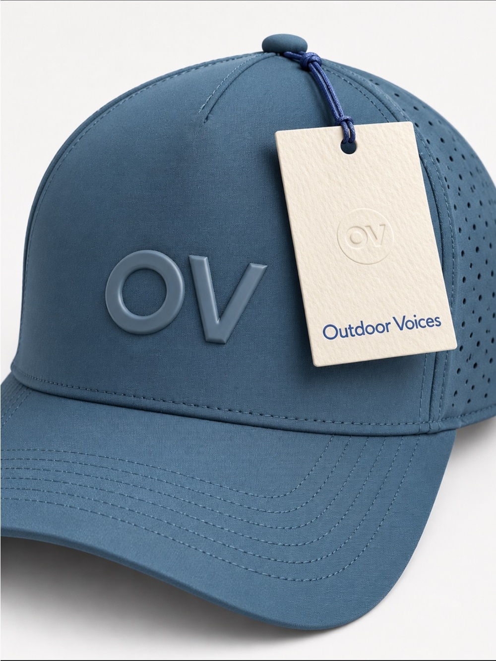 Outdoor Voices OV Men’s Performance Trucker Cap Blue Wing Teal NWT
